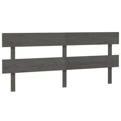 vidaXL Posteljno vzglavje sivo 204x3x81 cm trdna borovina