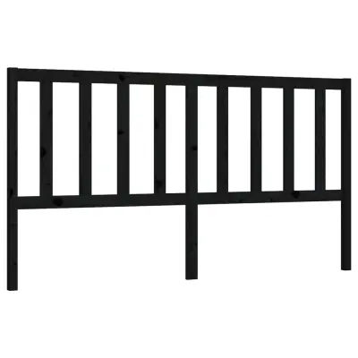 vidaXL Posteljno vzglavje črno 206x4x100 cm trdna borovina