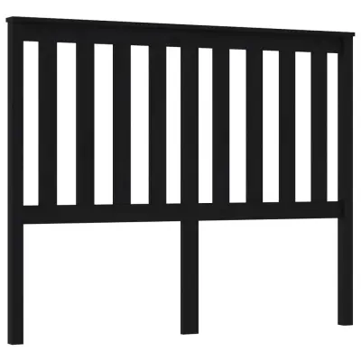 vidaXL Posteljno vzglavje črno 126x6x101 cm trdna borovina