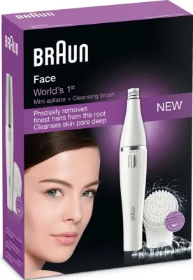 BRAUN Face 810 ws/si mini epilator + čistilna krtačka za obraz