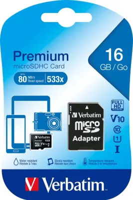 Verbatim microSDHC-kartica 16GB VERBATIM 44082