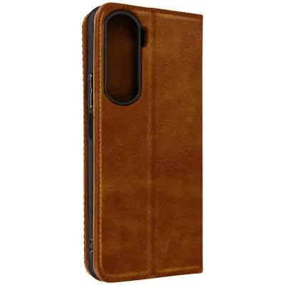 Ovitek Honor 90 Lite, preklopna denarnica - kolekcija CrossWeave Wallet Brown