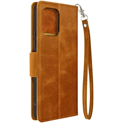 Ovitek s pašckom za Xiaomi Redmi 12, preklopna denarnica - Camel