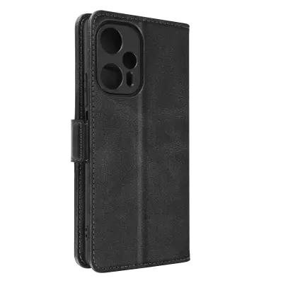 Xiaomi Poco F5 5G Wallet Case, zbirka Prestifold - crna