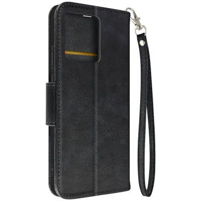 Etui s pašckom za Motorola Edge 40, preklop za denarnico - polnocno modra