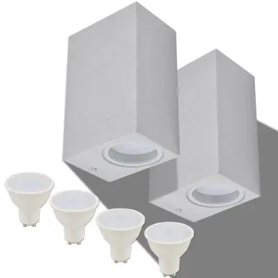 vidaXL Zunanja LED stenska svetilka 2 kosa kvadratna sveti gor/dol