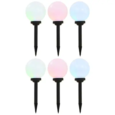 vidaXL Zunanje solarne svetilke 6 kosov LED okrogle 20 cm RGB