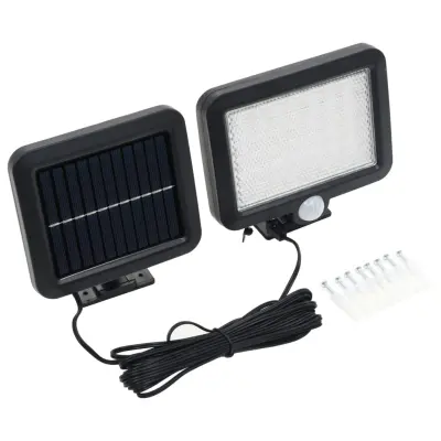 vidaXL Solarna svetilka s senzorjem gibanja LED bele barve