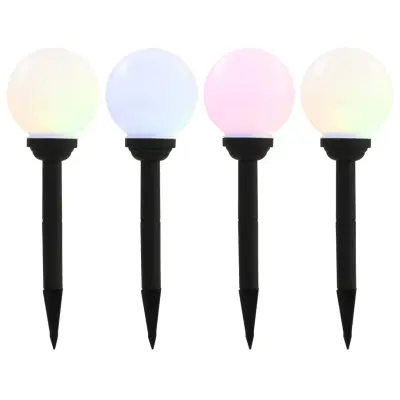 vidaXL Zunanje solarne svetilke 4 kosi LED okrogle 15 cm RGB