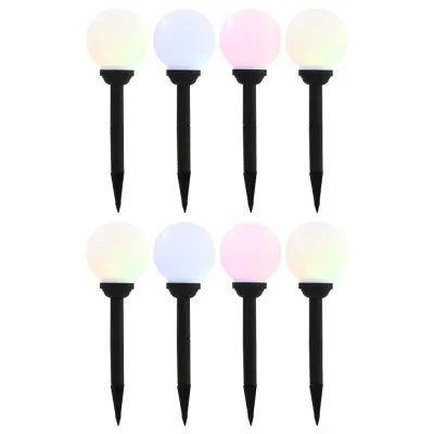 vidaXL Zunanje solarne svetilke 8 kosov LED okrogle 15 cm RGB