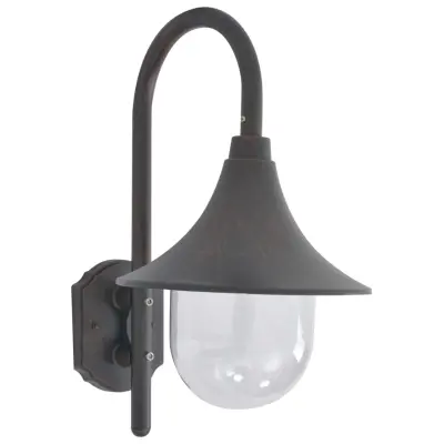 vidaXL Vrtna stenska svetilka E27 42 cm aluminij bronasta