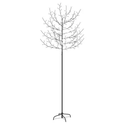 vidaXL Božično drevesce z 220 LED lučkami beli češnjevi cvetovi 220 cm