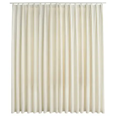 vidaXL Zatemnitvena zavesa z obešali žametna krem 290x245 cm
