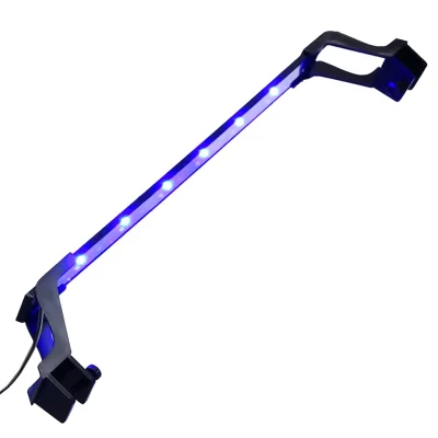 vidaXL LED svetilka za akvarij s sponama 55-70 cm modra in bela