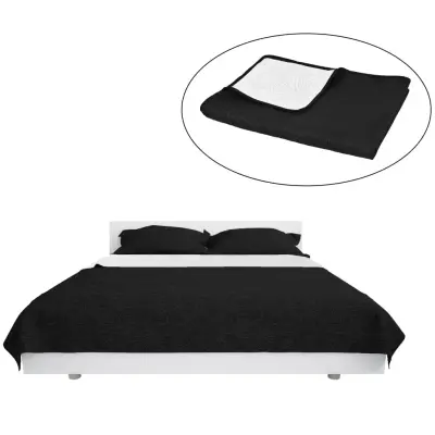 vidaXL Dvostransko prešito pregrinjalo 170x210 cm črno in belo