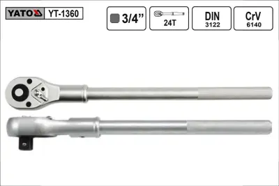 YATO Gola raglja Yato ravna z vzvodom 3/4 ''