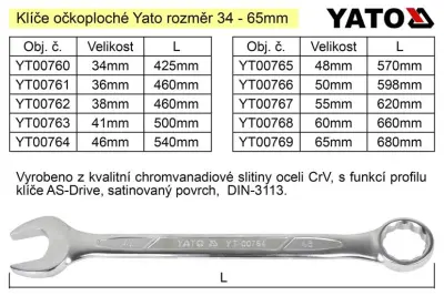 YATO Obročasti ključ Yato 55 mm CrV