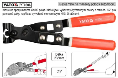 YATO Yato klešče za polovične manšete