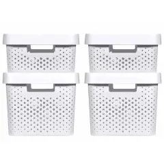 Curver Škatle s pokrovi Infinity 4 kosi 11L+17L bele