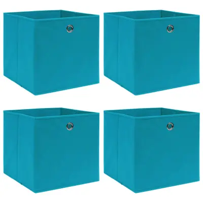 vidaXL Škatle za shranjevanje 4 kosi baby modre 32x32x32 cm blago