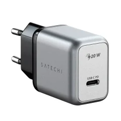 Satechi 20W Power Delivery USB C omrežni polnilec, ultra-kompaktni format - Space Grey