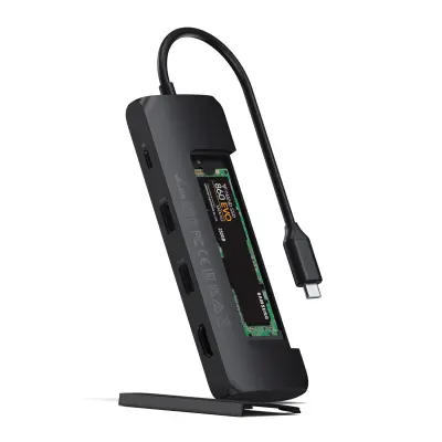 Satechi Aluminium USB-C Hybrid Multiport adapter - črna