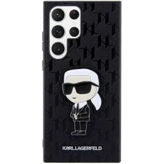 Karl Lagerfeld zaščitni ovitek Monogram Saffiano 3D Black, Samsung Galaxy S23 Ultra