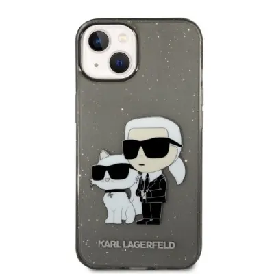 Karl Lagerfeld zaščitni ovitek Glitter Karl&amp;Choupette, Black, iPhone 14 Pro Max
