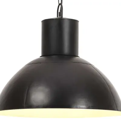 vidaXL Viseča svetilka 25 W črna okrogla 48 cm E27