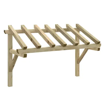 vidaXL Nadstrešek za vrata 200x100x100 cm trdna borovina