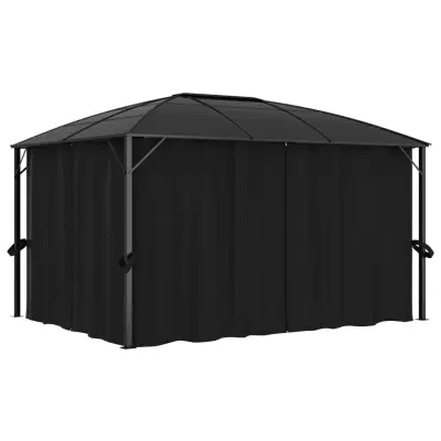 vidaXL Paviljon z zavesami 400x300x265 cm antraciten