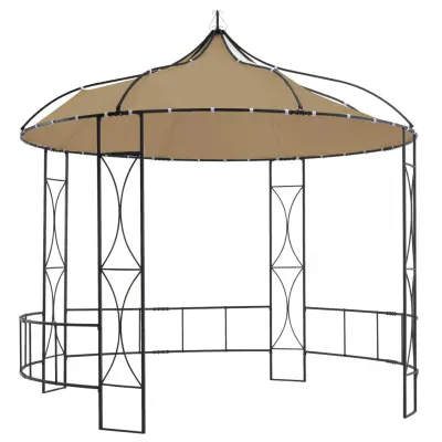 vidaXL Paviljon 300x290 cm taupe okrogel