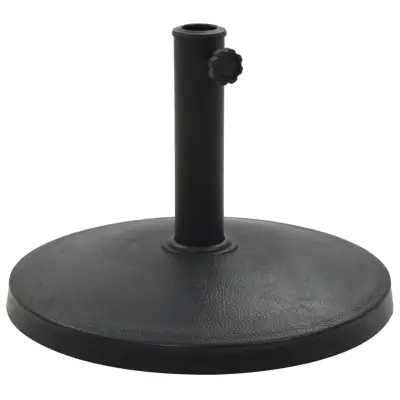 vidaXL Podstavek za senčnik okrogel poliestrska smola 10 kg črn