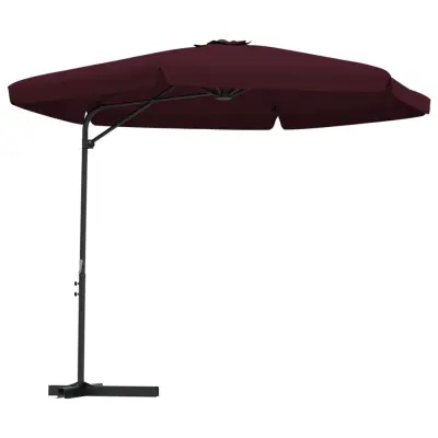 vidaXL Zunanji senčnik z jeklenim drogom 300 cm bordo rdeč