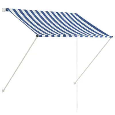 vidaXL Zložljiva tenda 100x150 cm modra in bela