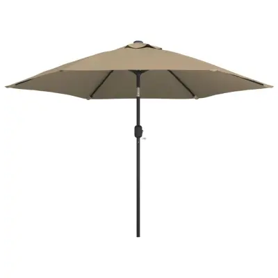 vidaXL Zunanji senčnik s kovinskim drogom 300 cm taupe barve