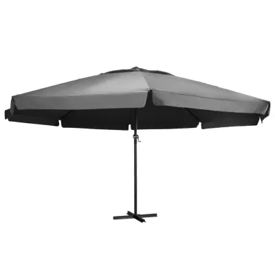 vidaXL Zunanji senčnik z aluminijastim drogom 600 cm antraciten