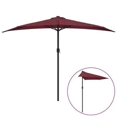 vidaXL Balkonski senčnik z aluminijastim drogom bordo 300x155x223 cm