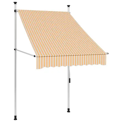 vidaXL Ročno zložljiva tenda 100 cm oranžne in bele črte