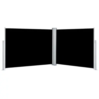 vidaXL Zložljiva stranska tenda črna 140x1000 cm