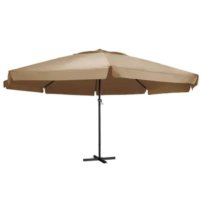 vidaXL Zunanji senčnik z aluminijastim drogom 600 cm taupe