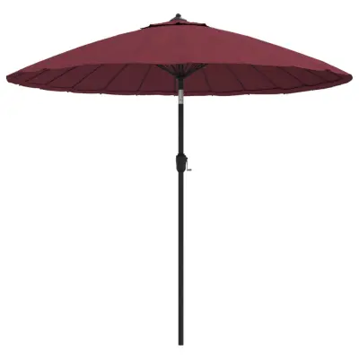 vidaXL Zunanji senčnik z aluminijastim drogom 270 cm bordo rdeč