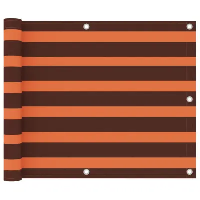 vidaXL Balkonsko platno oranžno in rjavo 75x400 cm oksford blago