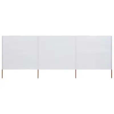 vidaXL 3-panelni vetrobran tkanina 400x80 cm peščeno bel