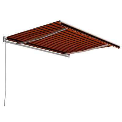vidaXL Ročno zložljiva tenda 400x300 cm oranžna in rjava