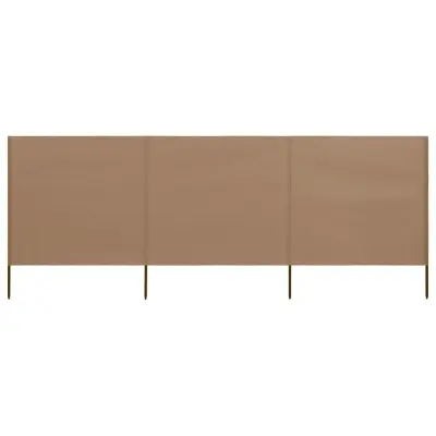 vidaXL 3-panelni vetrobran tkanina 400x160 cm taupe