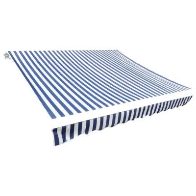 vidaXL Tenda iz platna 450x300 cm modra in bela