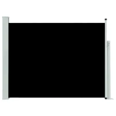 vidaXL Zložljiva stranska tenda za teraso 140x500 cm črna