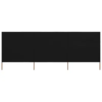 vidaXL 3-panelni vetrobran tkanina 400x160 cm črn