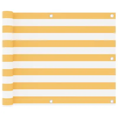 vidaXL Balkonsko platno belo in rumeno 75x600 cm oksford blago